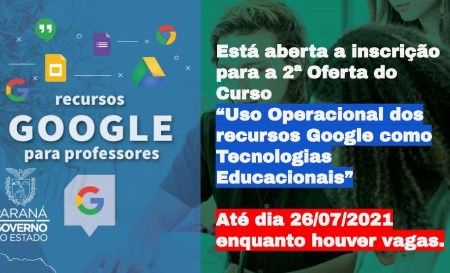 Curso de uso operacional dos recursos Google como Tecnologias Educacionais